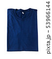 Folded navy blue t-shirt. Clipping path 53966144