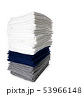 Pile of colours folded t-shirts isolated on white  53966148
