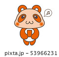 スマホを持っているパンダのキャラクター（オレンジ） 53966231