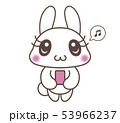 スマホを持っているうさぎのキャラクター（ホワイト） 53966237