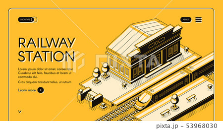 Railway station isometric landing page 53968030