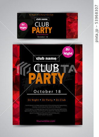 party flyer poster. Futuristic club flyer design template party flyer poster. Futuristic club flyer design template 53968307