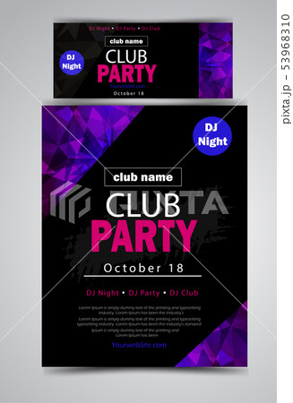 party flyer poster. Futuristic club flyer design template 53968310
