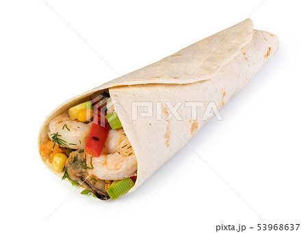 burrito with vegetables and tortilla burrito with vegetables and tortilla 53968637