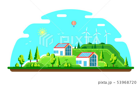 Renewable energy eco friendly settlement. 53968720
