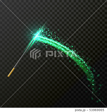 Magic wand magical sparkle glitter light trailのイラスト素材