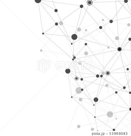 Abstract science and technology design. Lines and dots connect concept 53969083