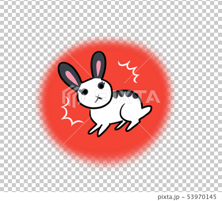 An illustration of a rabbit that will surely surprise you (red circle background) An illustration of a rabbit that will surely surprise you (red circle background) 53970145