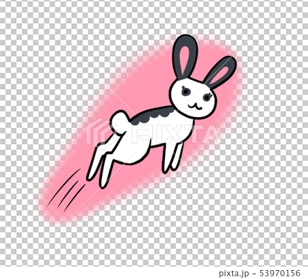 Pink Rabbit Jumping Illustration of jumping rabbit (pink background) - Stock Illustration ...