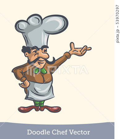 doodle chef isolated on white background. Vector doodle chef isolated on white background. Vector 53970297