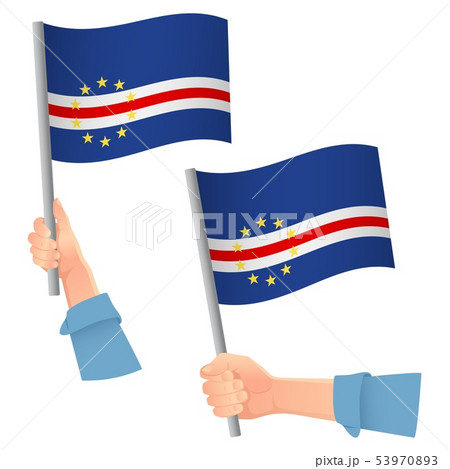 Cape Verde flag in hand icon 53970893
