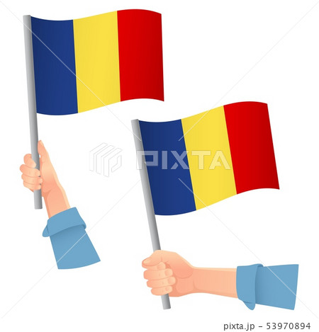 Chad flag in hand icon 53970894