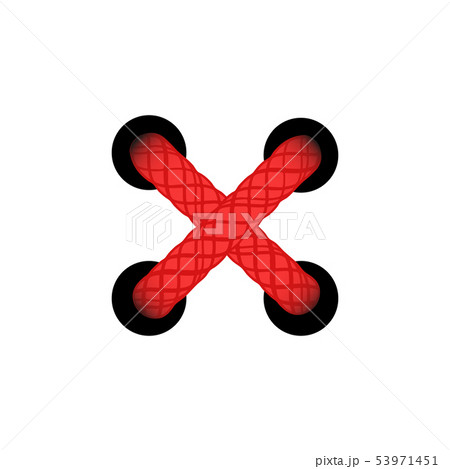 Template lace-up red cross. Lacing scheme, corset Template lace-up red cross. Lacing scheme, corset 53971451