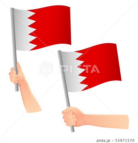Bahrain flag in hand icon Bahrain flag in hand icon 53971570
