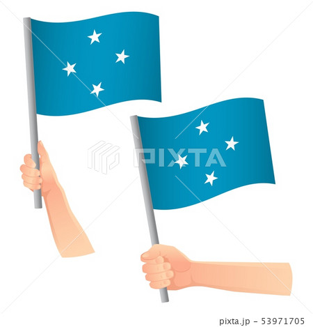 Micronesia flag in hand icon 53971705