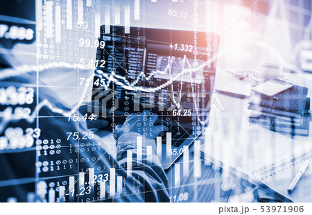 Stock market or forex trading graph and candlestic 53971906