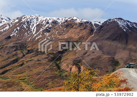 アラスカ　秋のマッキンレー地域の風景　Landscape of the fall Alaska 53972902
