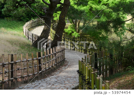 特別名勝栗林公園の石畳の遊歩道 特別名勝栗林公園の石畳の遊歩道 53974454
