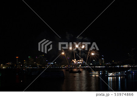 coconut long tail fireworks on beach and coconut long tail fireworks on beach and 53974866