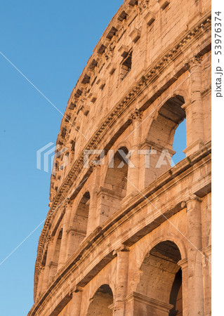 Colosseum in sunset light. Rome Italy. Vertically. Colosseum in sunset light. Rome Italy. Vertically. 53976374