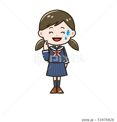 困惑する女の子２ ポーズ イラストのイラスト素材