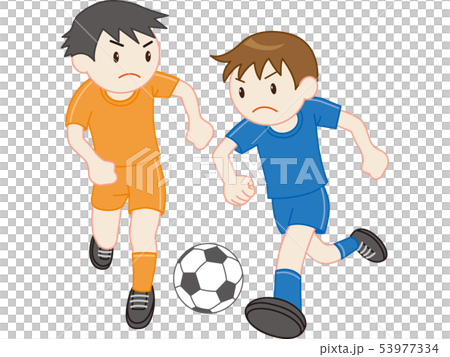 サッカー試合 ドリブルのイラスト素材