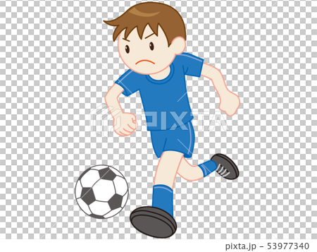 サッカー ドリブルのイラスト素材