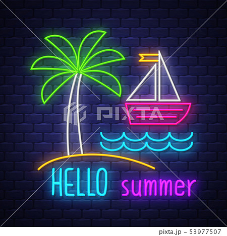 Hello summer. Summer holiday banner. Hello summer. Summer holiday banner. 53977507