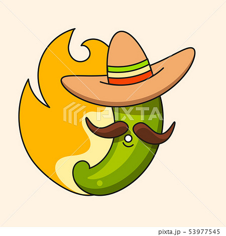 Retro Hot Mexican Icon . Fast Food. Vector 53977545
