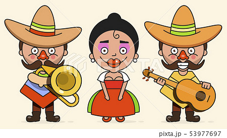 Mexican Musicians Vector Illustration With Two Men 53977697
