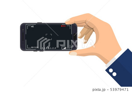 Modern smartphone with camera application. Modern smartphone with camera application. 53979471