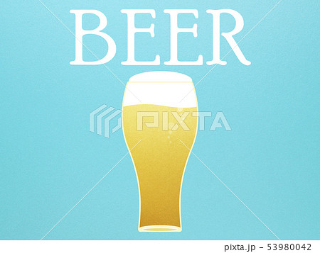 背景-ビール-タンブラー-ブルー-文字あり 53980042