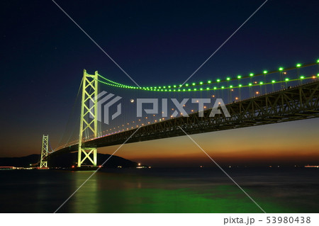 明石海峡大橋 ライトアップ 明石海峡大橋 ライトアップ 53980438
