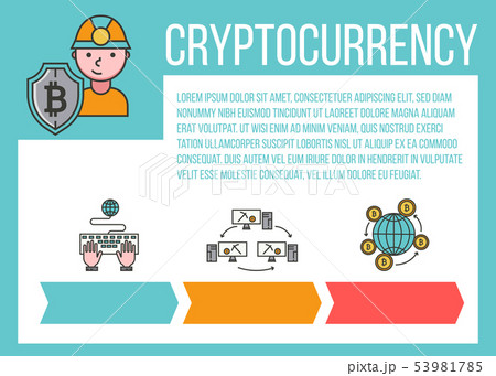 Cryptocurrency market illustration. Cryptocurrency site wireframe, Bitcoin business web page, crypto 53981785