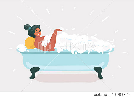 Woman taking a bath. Relaxing girl in bathroom. Woman taking a bath. Relaxing girl in bathroom. 53983372