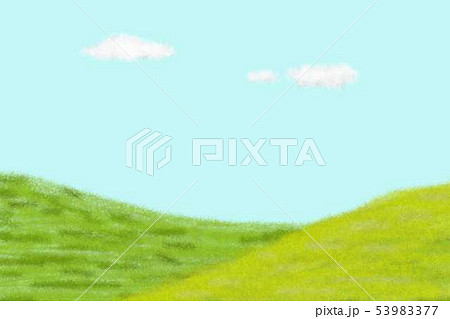 ちぎり絵風　丘 53983377