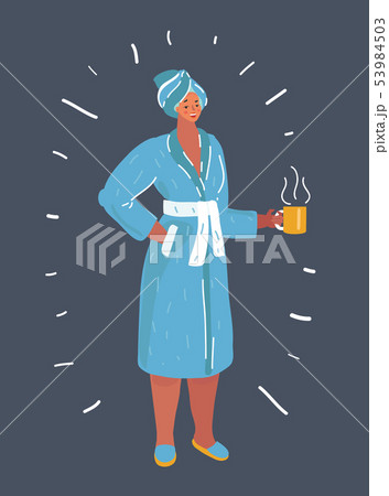 Beautiful woman bathrobe on background. 53984503