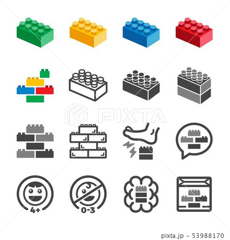 toy brick icon set toy brick icon set 53988170