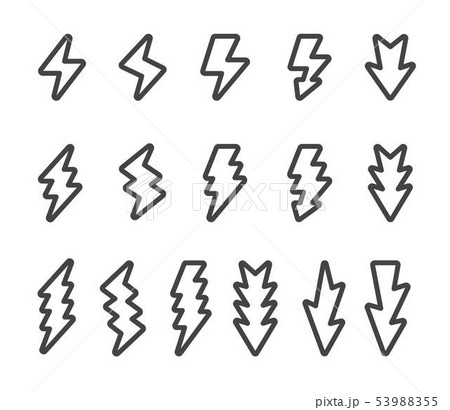 lightning line icon set 53988355