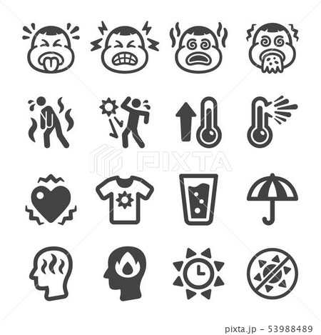 heat stroke icon set heat stroke icon set 53988489