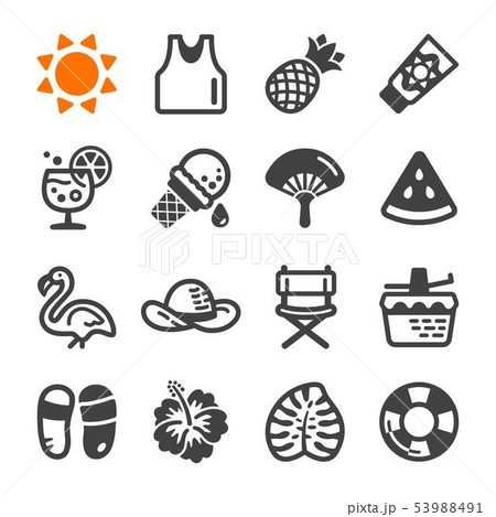 summer icon set 53988491