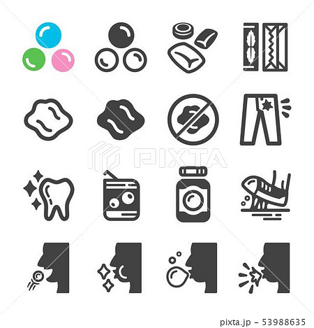 chewing gum icon set chewing gum icon set 53988635