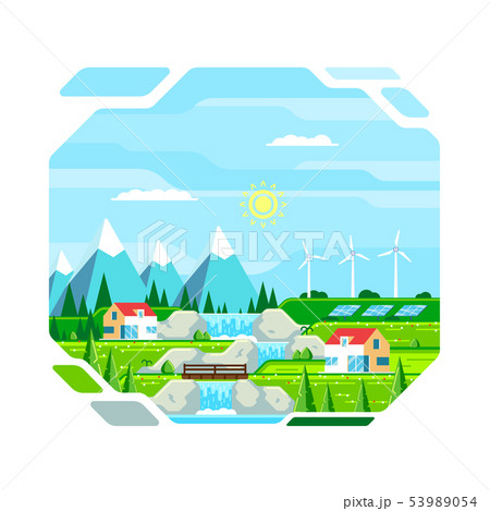 Renewable energy eco friendly settlement. 53989054