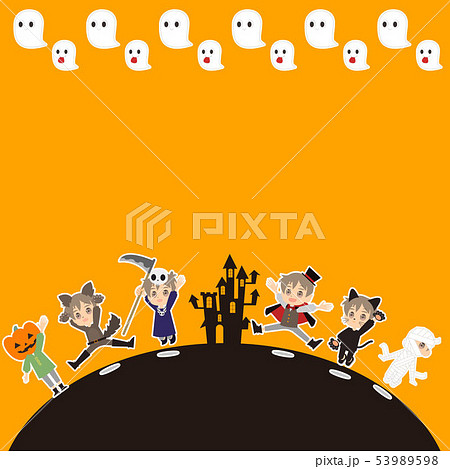 ハロウィン背景のイラスト素材