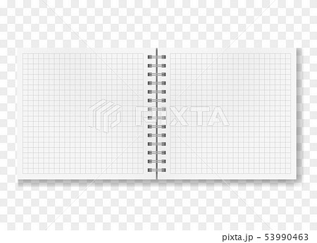 Opened realistic square ruled notebook mockup 53990463