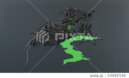 3D futuristic city architecture 3D futuristic city architecture 53992546