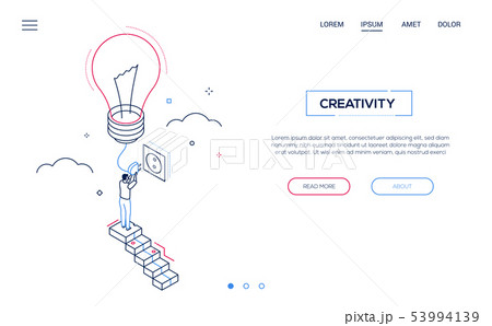 Creativity - line design style isometric web banner 53994139