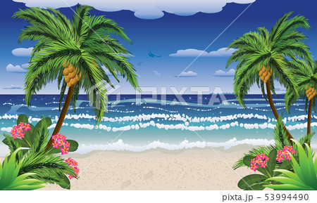 Beach and tropical sea 53994490