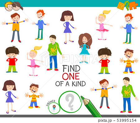 one of a kind game with cartoon children 53995154