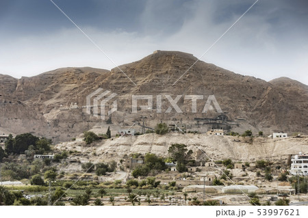 panoramic view of the mount of temptation. Jericho panoramic view of the mount of temptation. Jericho 53997621